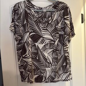 Chico's Black and White Relaxed Fit Blouse